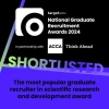 Shortlist - The most popular graduate recruiter in scientific research and development award 2024, sponsored by targetjobs