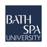 Logo of Bath Spa University with stylized text on a navy blue background.
