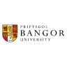 Bangor University logo featuring a shield with lions and a book, with the name in both Welsh and English.