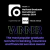 The most popular graduate recruiter in banking, insurance and financial services award 2024, sponsored by NFU Mutual